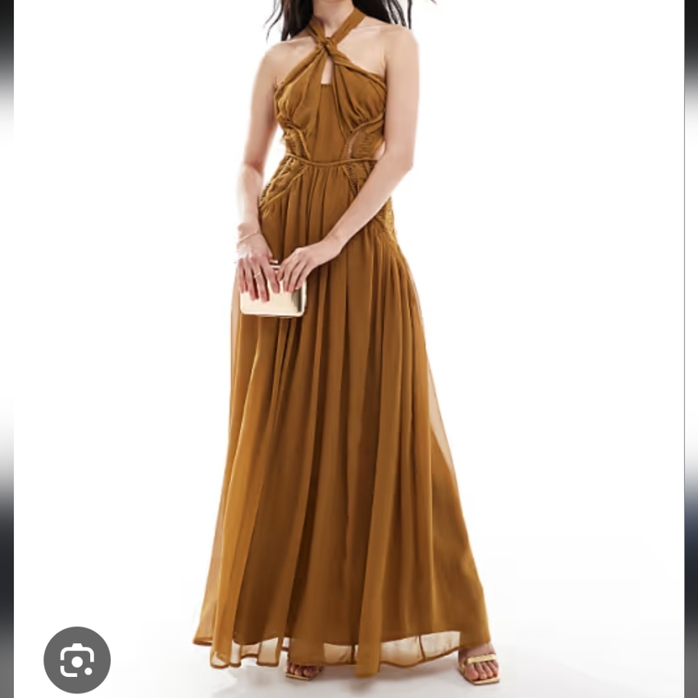 Asos Elegant Mustard Maxi Dress